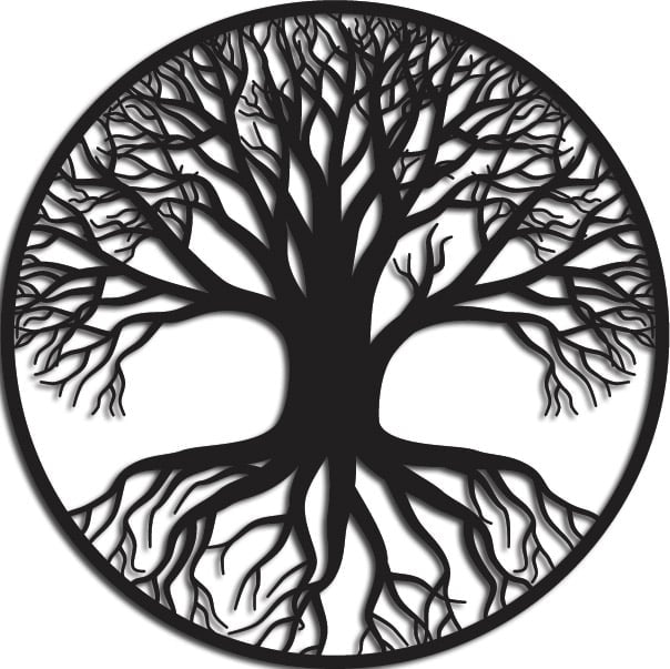 Arbre de vie en acier noir mat